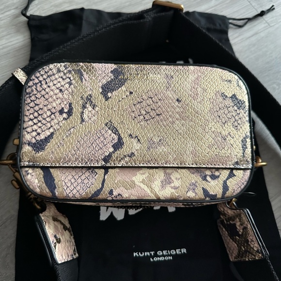 Kurt Geiger Beige and Black Snake Print Crossbody Bag Small - Picture 6 of 6